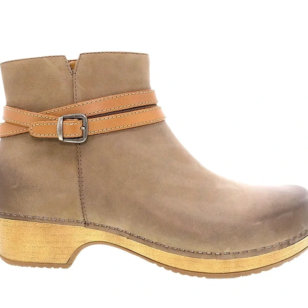 🆕Dansko Women Ankle Boots Brook Nubuck Taupe Burnished  7-7.5/38  $184 - Picture 3 of 15